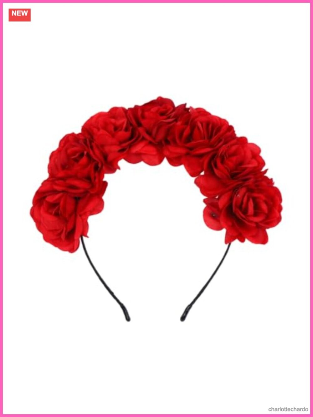 Artificial Rose Flower Crown Headband Elegant Floral Hair Accessory